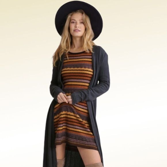 Umgee Ribbed Knit Duster Cardigan Sweater NWT - Picture 1 of 4